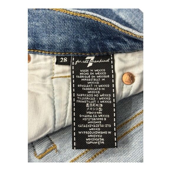 7 For All Mankind High Waist Ankle Gwenevere Skinny Jeans Side Stripe Size 28 - Picture 8 of 16